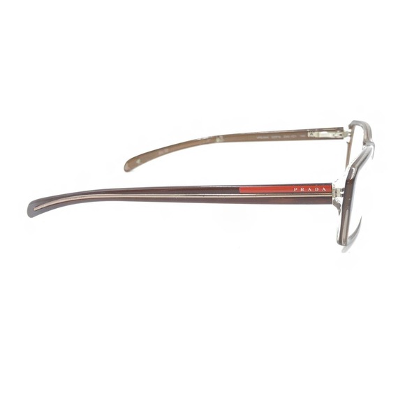 Prada VPS04A ZX0-1O1 Brown Clear Rectangle Eyeglasses Frames 52-16 140 Italy - Picture 4 of 12